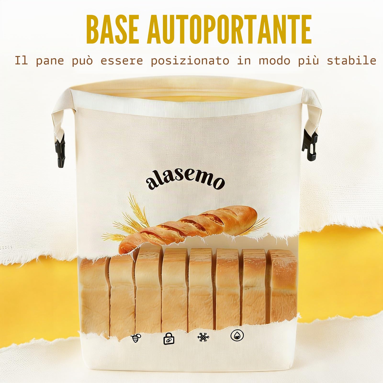 Sacchetti Per Pane Riutilizzabili In Cera D'Api, Confezione Da 2 Con Base Autoportante, Mantengono Il Pane Fresco Con Cerniera E Chiusura A Scatto, Due Misure: L 35×25×10cm E S 31,5×21×10cm