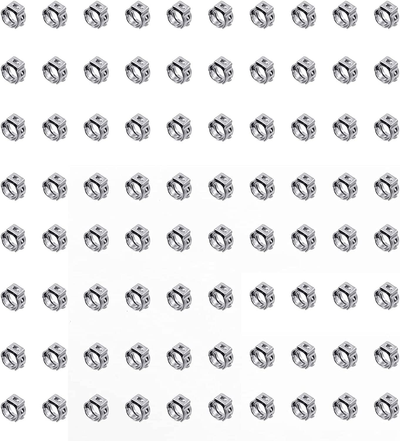 40 Pack 6mm-7mm Single Ear Hose Clamps PEX Cinch Clamps Stainless Steel Crimp Hose Clamp Stepless Cinch Crimp Rings Pinch Fitting Tools