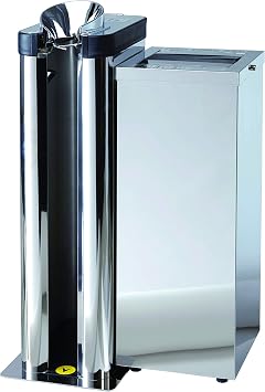 Automatic Wet Umbrella Wrapper Packing Machine, Bags Dispenser Holder with Umbrella Bag Collector, Single Slot, Stainless Steel, 125 Long Bags Included Mirror Silver