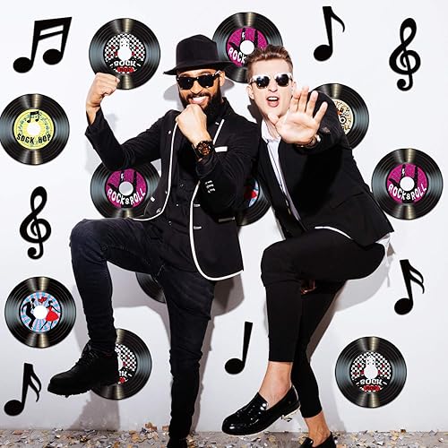 Miniatura 4 de 40 piezas de notas musicales recortes, decoraciones de fiesta musical, notas musicales, silueta para conciertos de música, fiesta temática de los