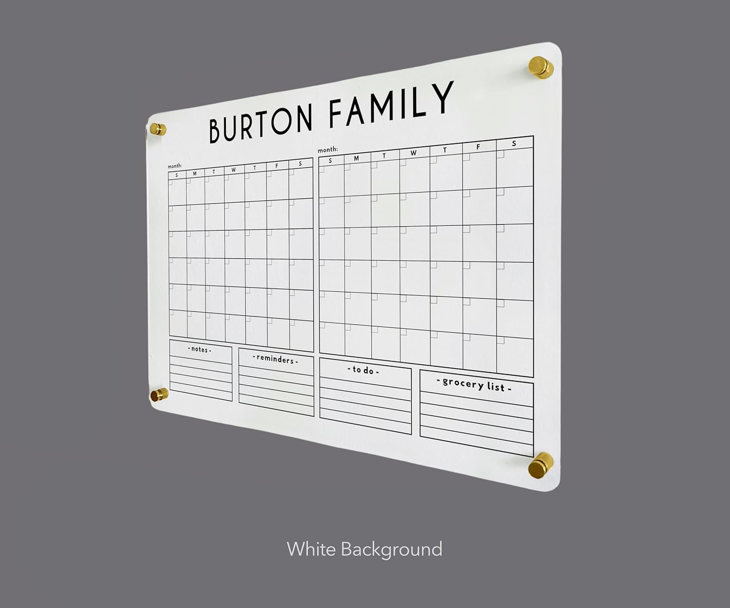 Double Month Family Calendar Two Month Planner - Personalized Calendar 2026, Horizontal Wall Planner, Monthly and Weekly Chart, Housewarming Gift, Goals, To Do
