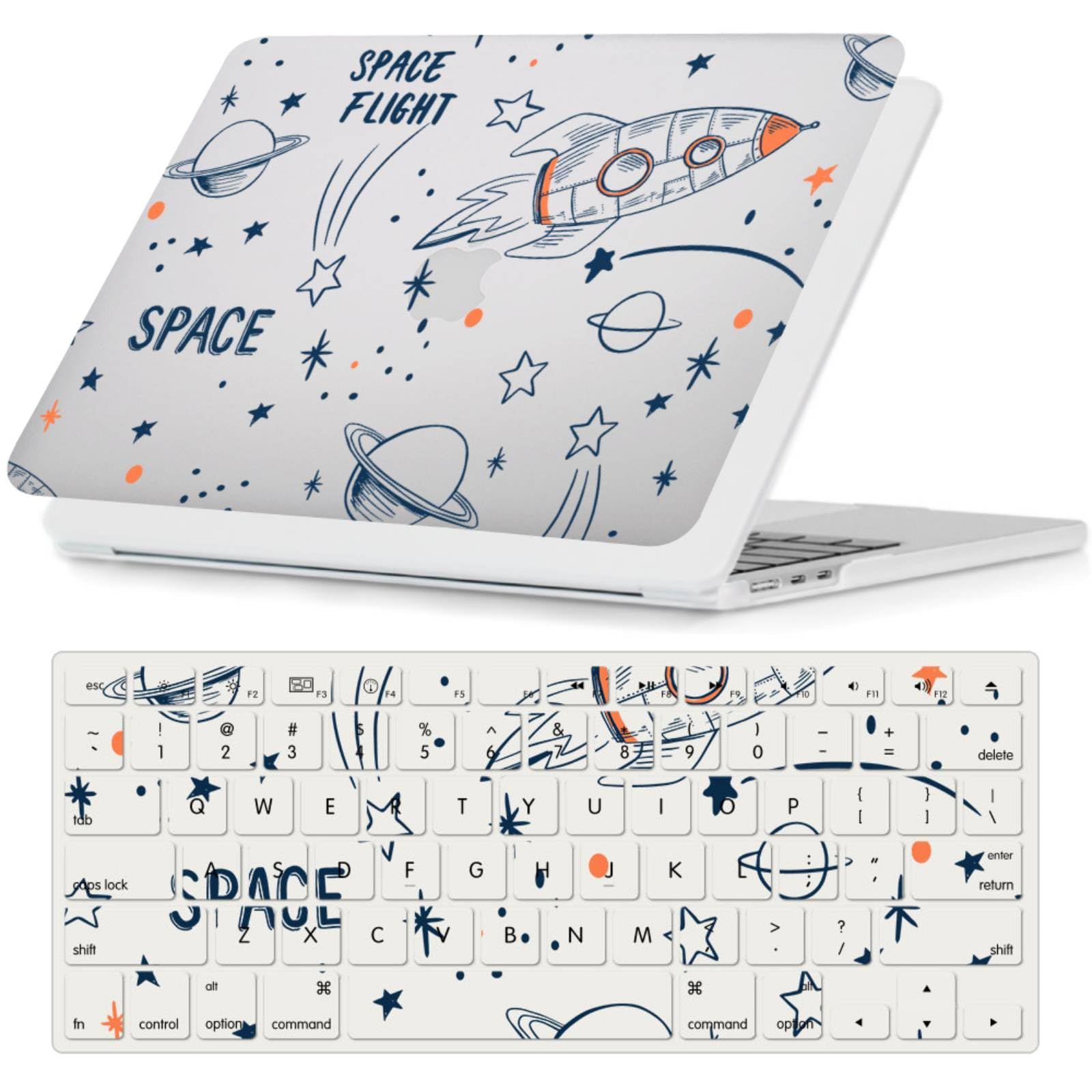 Protector MacBook Air 13 para viajar diseño espacio con funda teclado A2179 A1932 8