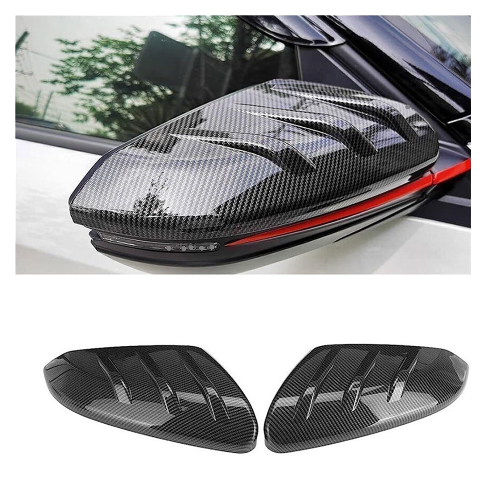 Couvercle Rétroviseur pour Civic 10th 2016-2020 2 Pièces en Fiber Carbone ABS Voiture Côté Porte Rétroviseur Couvercle Capuchon Autocollant Garniture Coque Voiture Rétroviseur Capuchon (Couleur : Glo