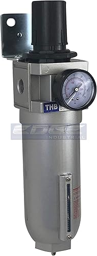 Miniatura 2 de 3/4" NPT Regulador de presión de aire de alto flujo y filtro de partículas COMBO de trampa de agua para compresores de aire comprimido