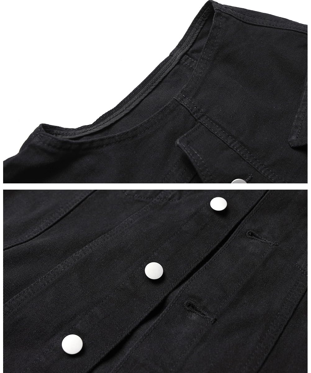 Gilet Jeans Uomo Vintage Giubbino Jeans Smanicato da Moto Giubbino Jeans Smanicato Denim Giacca Senza Maniche da Lavoro