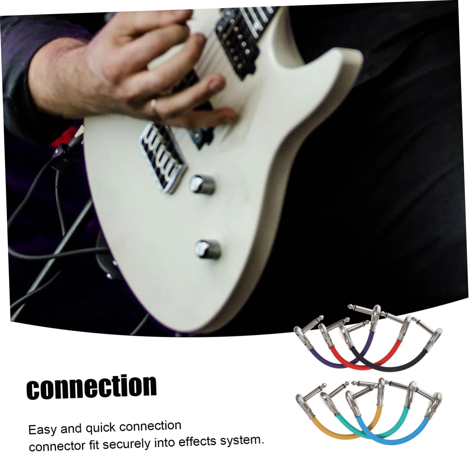 Cable de Conexión para Guitarra Eléctrica 15cm, 6 Unidades | Conector de Efectos 6, 35 Mono Macho a Macho, para Espacios Reducidos, Diseño Plug-and-play y Transmisión Óptima