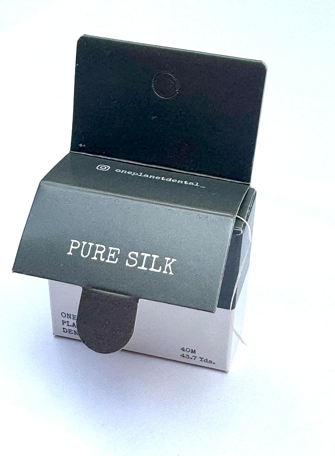 Biodegradable Silk Dental Floss |Zero Waste Floss | NoPFAS |Teflon Free Floss | Peppermint Oil | 43 Yards | Shatter Proof Cardboard Box | Plastic Free | Natural Candelila Wax