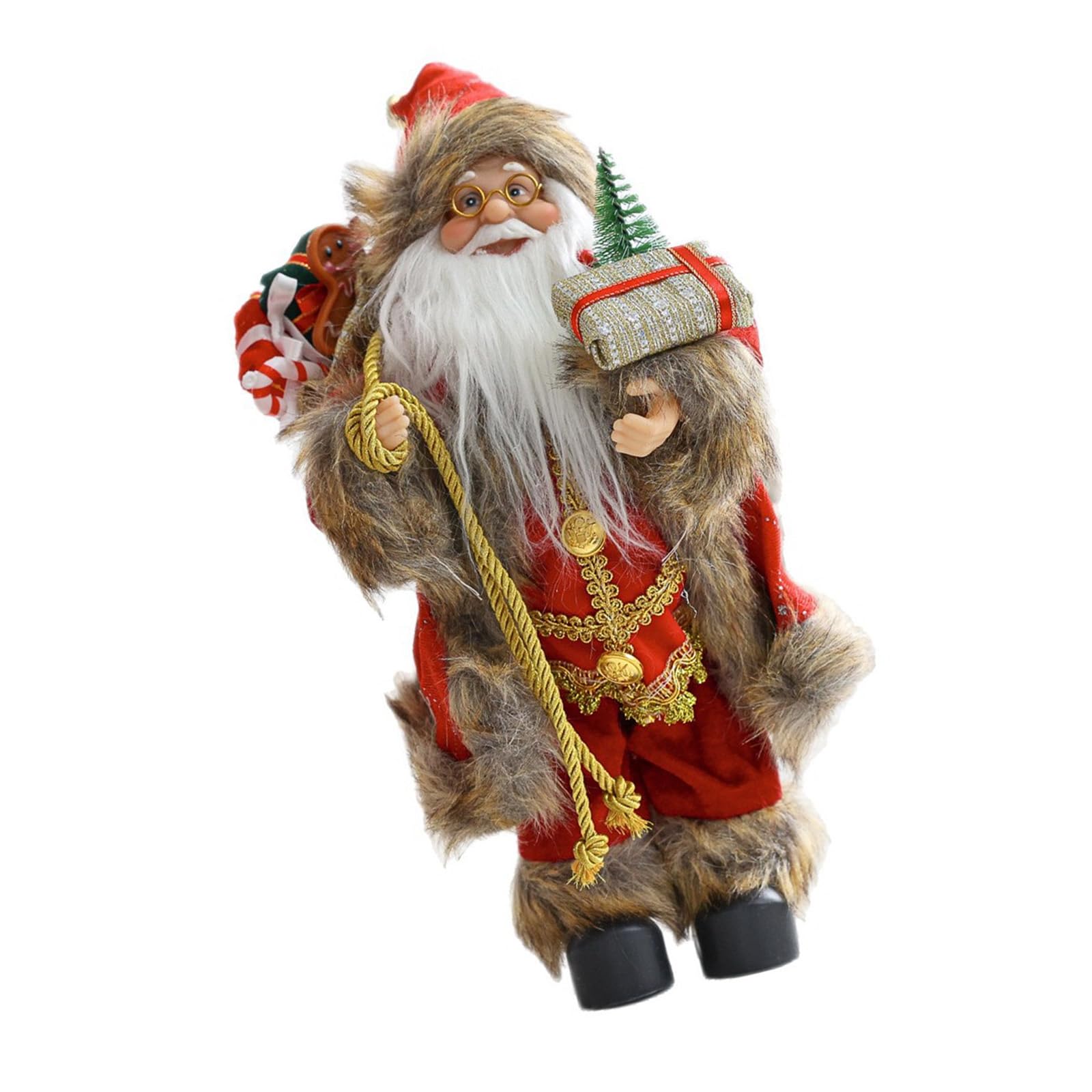 Elnwnnkc A British Sant Ornament With Detailed Christmas Shelf Decoration Holiday Display Christmas Sant Statue Decoration