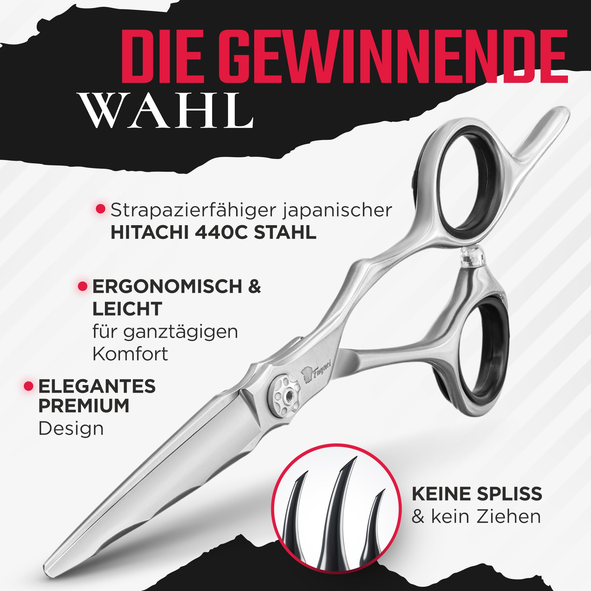 Fagaci Haarschneideschere 5.5" Japanischer Stahl für Ultrapräzise Schnitte, Haarschere mit Rasiermesserscharfen Klingen, Friseurschere Profi, Schere Haare Schneiden Extrem Langlebig, Frisörenschere