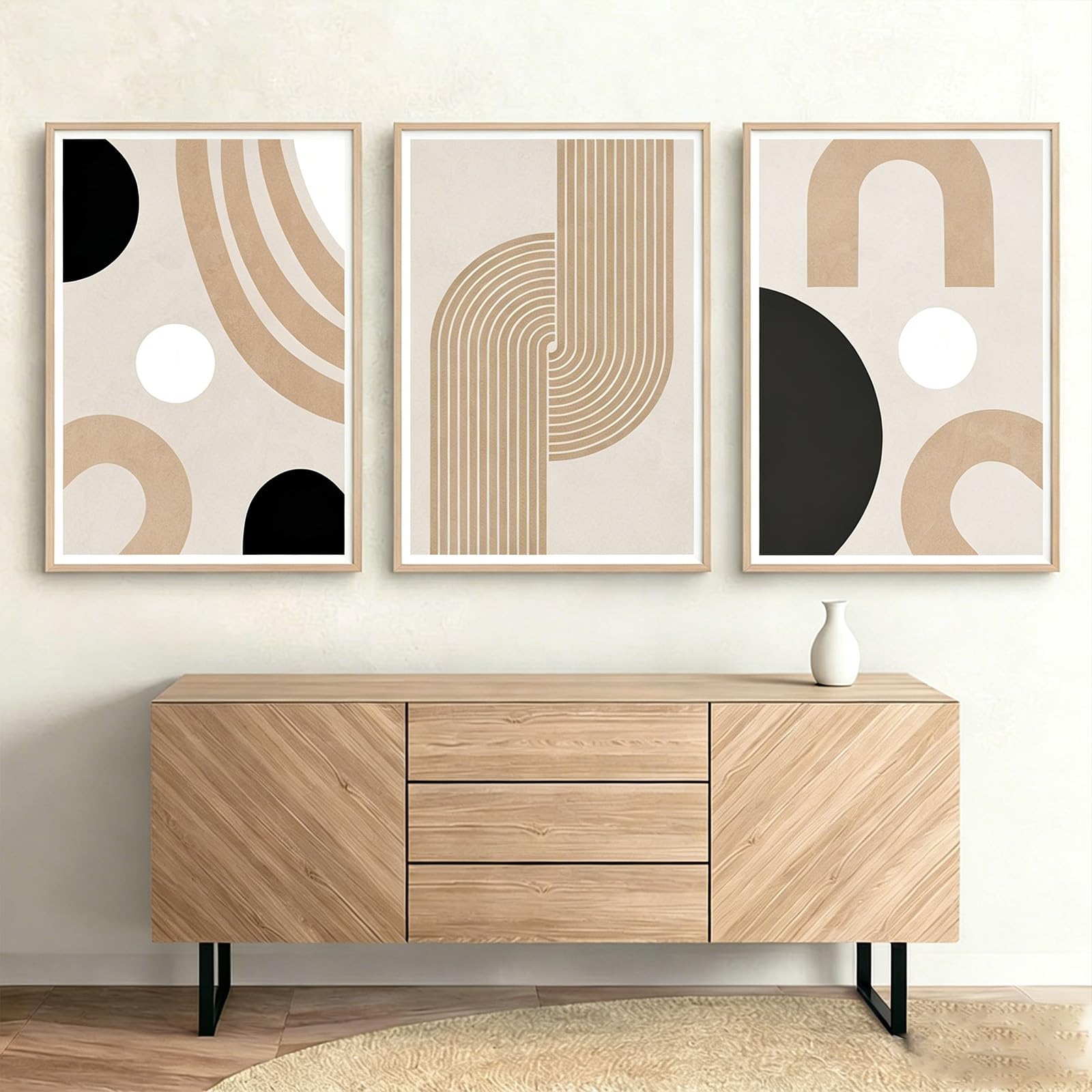 BDKCYO Cuadros para sala de estar, juego de 3 unidades, línea abstracta, geometría, murales, salón, dormitorio, simplicidad, póster artístico, cuadros en lienzo sin marco (líneas A, 60 x 90 cm)