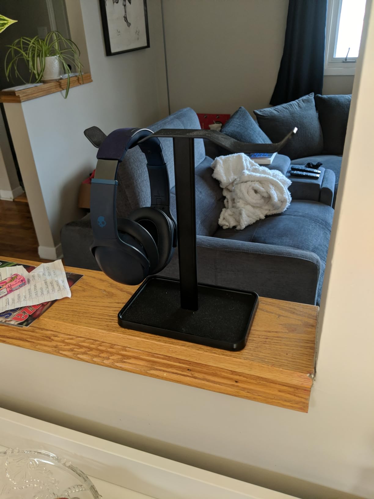Support Double Pour Casques Audio Neetto HS908 - Noir, Design Stable Avec Porte-câble, Neuf