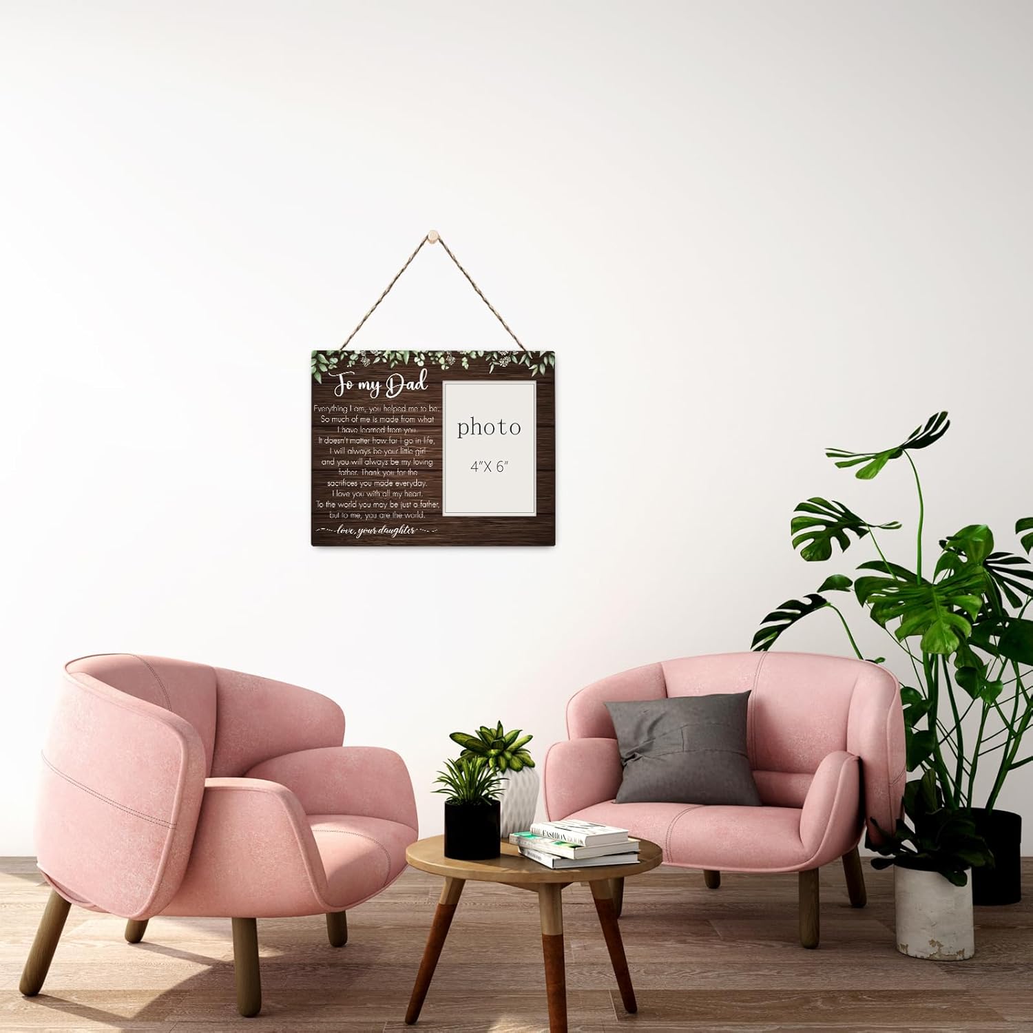 To My Dad Wooden Picture Frame Gift from Daughter, Wooden Photo Frame Dad Gifts for Father's Day Birthday, Thoughtful Dad Gift Ideas for Christmas, Tabletop Wall Display (4x6 Inch Photo) - Image 4