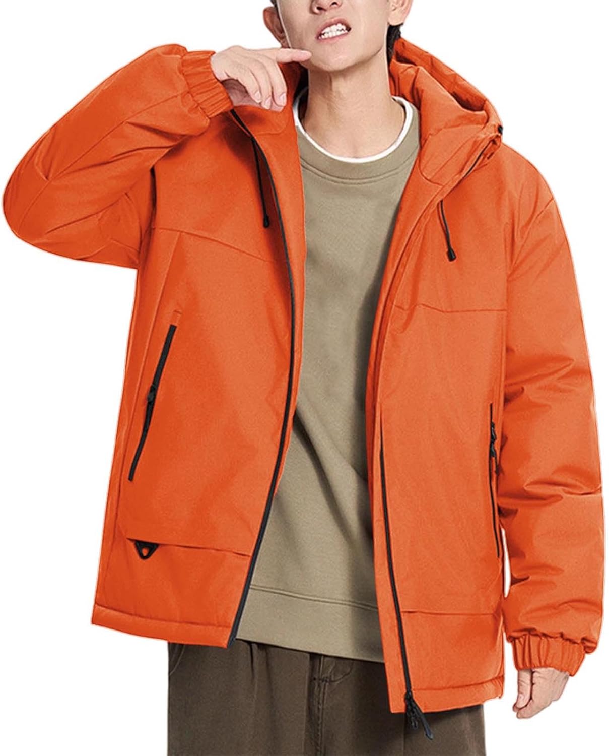 bmkBWO Winter Coats for Men,Full Zip Snowboard Waterproof Ski Outerwear Fleece Lined Winter Coat