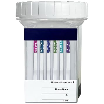 DrugTect Multi-Drug Rapid Urine Test Cup | 5 Pack | 18 Panel CLIA Waived Fentanyl Tramadol Drug Test Cup for 6MAM,AMP,BAR,BUP,BZO,COC,EDDP,FYL,MDMA,MET,MOP|OPI,MTD,OXY,PCP,PPX,TCA,THC,TRA (5)