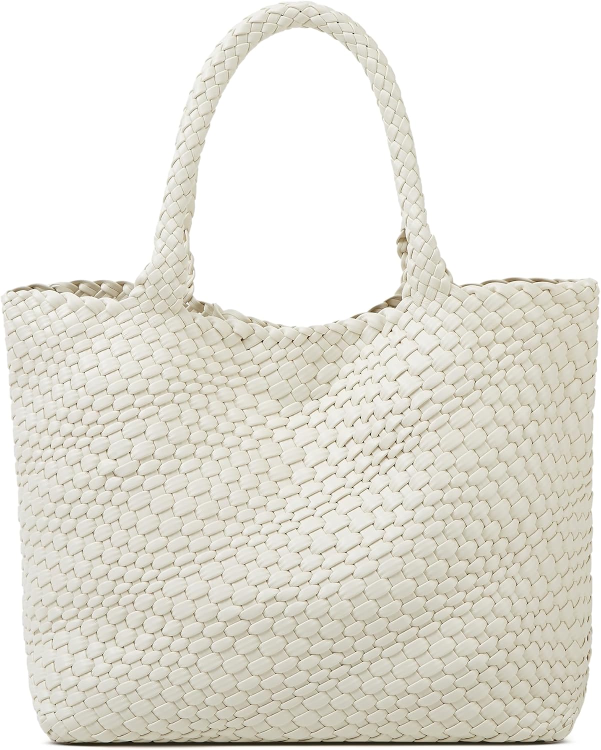 Large Woven Tote Bag for Women Weave Purse Woven Leather Handbag, Fashion Top Handle Soft Vegan Leather Bag | Portable