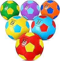 HyDren 6 Pack Size 2 Colorful Soccer Balls with Pump - Durable Kids Youth Practice Balls for Indoor Outdoor Training Games