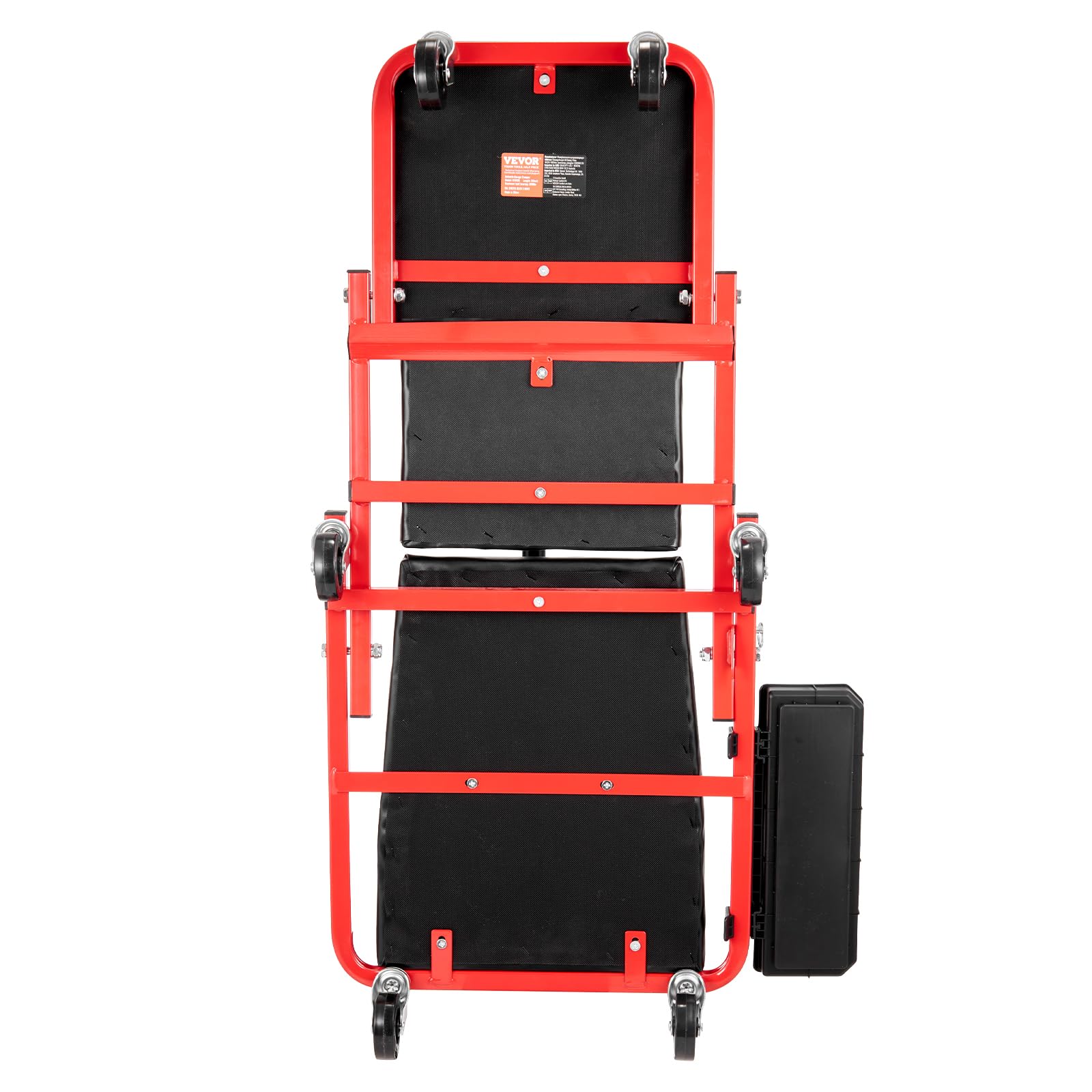 VEVOR Taburete Plegable para Garaje en Forma de Z, Capacidad de 136,1 kg, Bandeja para Herramientas 6 Ruedas, Asiento Acolchado, para Tumbarse o Sentarse para Garaje, Taller o Casa, 910 x 425 x 140 mm