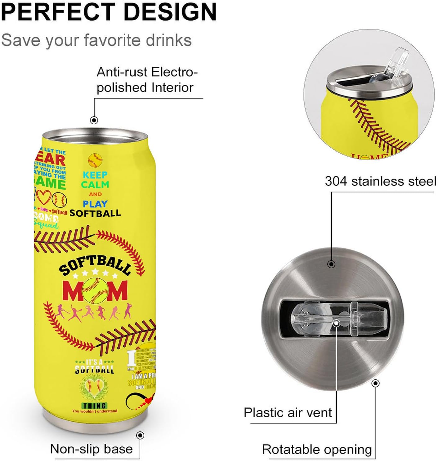 Softball Mom Gifts - Softball Gifts For Mom From Son, Daughter, Boy, Girl, Kids, Friends - Softball Tumbler for Mothers Day Gift for Mother Women 17 Oz - Image 4