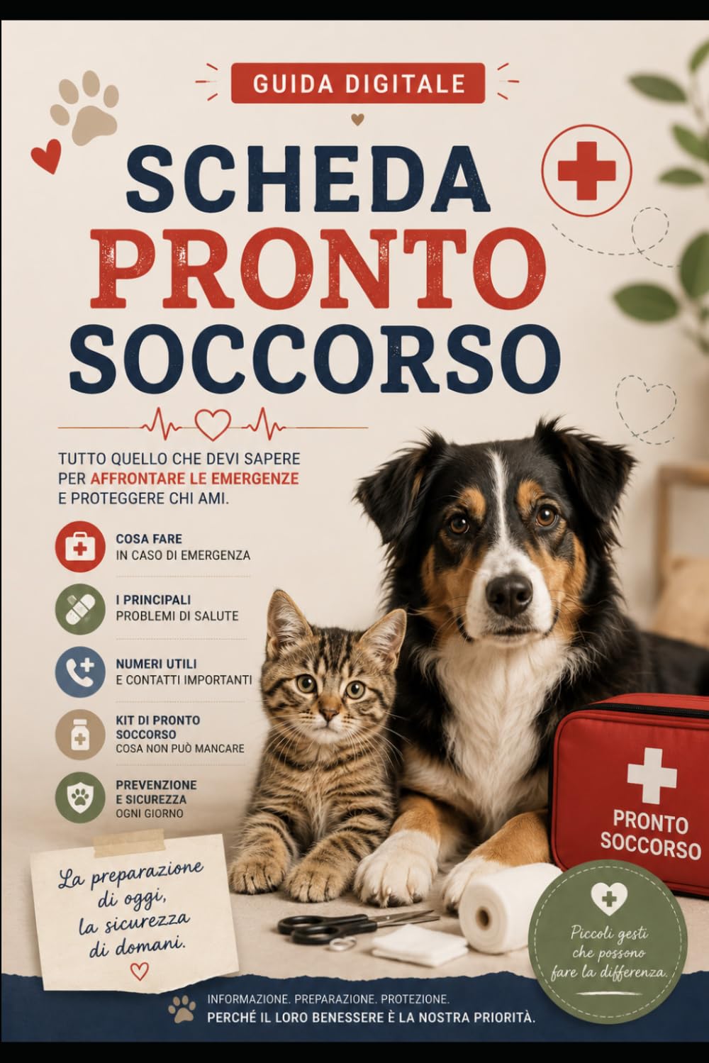 Scheda pronto soccorso pet: La guida pratica con controlli essenziali, informazioni utili e procedure da seguire in caso di emergenza per cane e gatto (Guide Pratiche AnimaliSOS)
