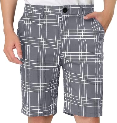 Lars Amadeus Men's Summer Plaid Shorts 