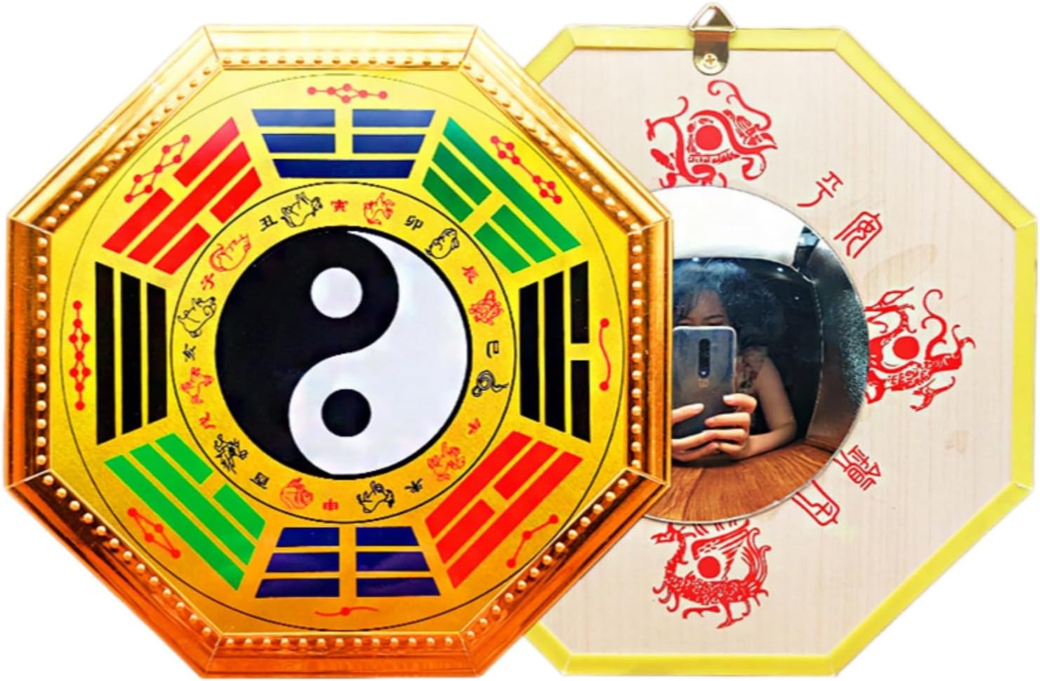 十二生肖太极八卦镜黑白图阴阳鱼 背带凸镜 室外大门口对路门 Feng Shui Good Amulet fengshui Chinese Tassel Ornaments-362