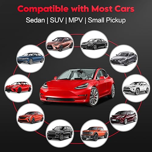 Vista 4 de Zettum Cubierta para parabrisas de automóvil para hielo y nieve, cubierta de nieve para parabrisas 600D con cubierta de espejo lateral, resistente