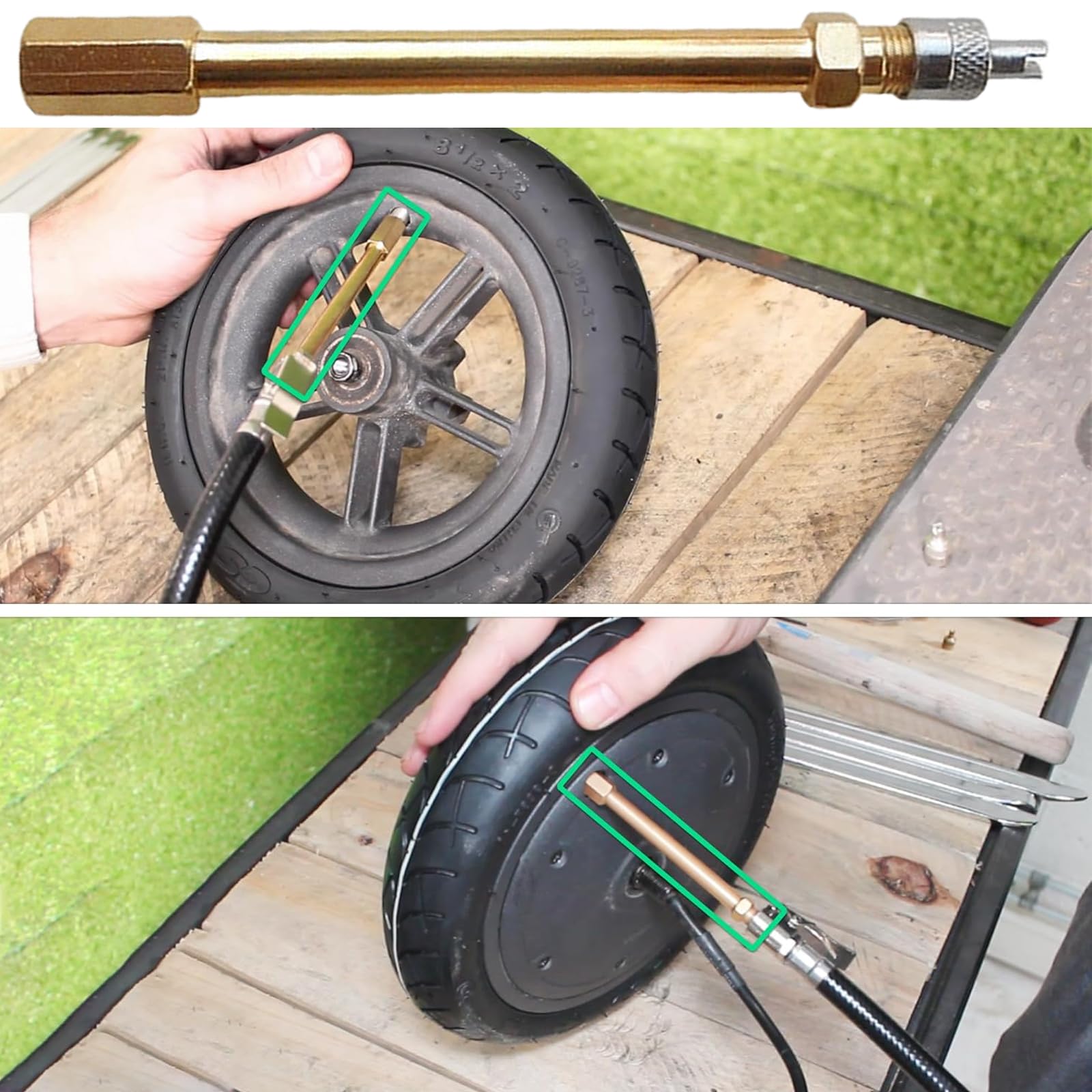 2 Pezzi Estensione della Valvola Anti-Ritorno da 10 cm con Smontaggio, Estensione della Valvola dell'aria per Pneumatici di Auto, Monopattini, Camion, Biciclette