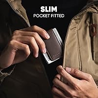 Vista 4 de VULKIT Clip magnético de cuero para dinero, diseño minimalista con capacidad para hasta 15 efectivos