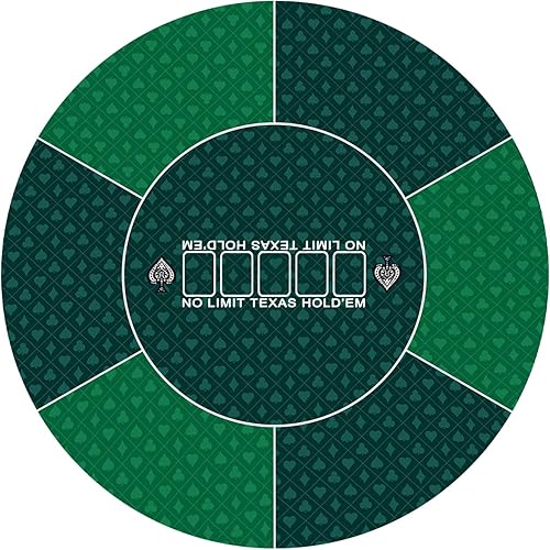 Miniatura 15 de nuveti Alfombrilla de póquer redonda de 61/79/119/140/160 cm para Texas Holdem Mesa de póquer portátil con diseño Art Deco para jugar cartas