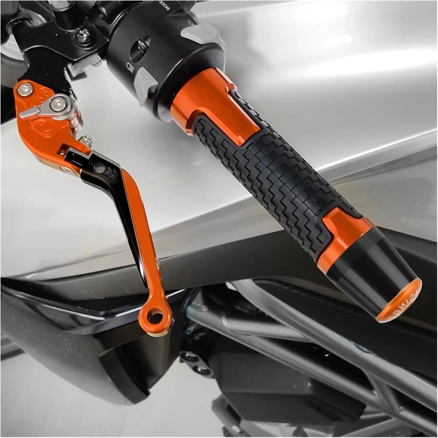 Motorcycle Handle Bar Ends for CB150R CB 150R 2022 2021 2020 2019 2018 Hand Grips Caps Handlebar Gear Balanced Plug Slider (Color : Black-Orange)