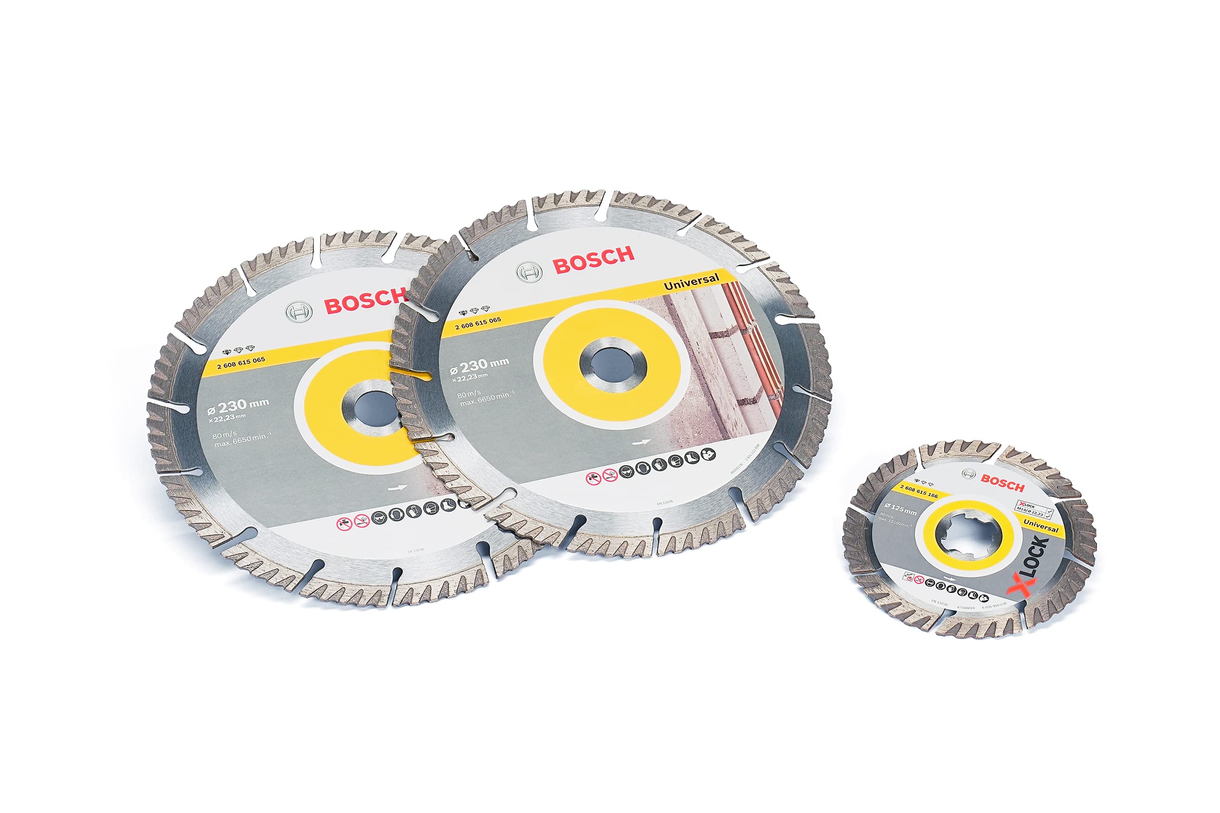 Bosch Professional Juego de Discos de Corte de Diamante Standard for Universal de 3 pieza X-LOCK & M14, para Multi Material, Ø 230 mm, Accesorio Amoladoras Grandes