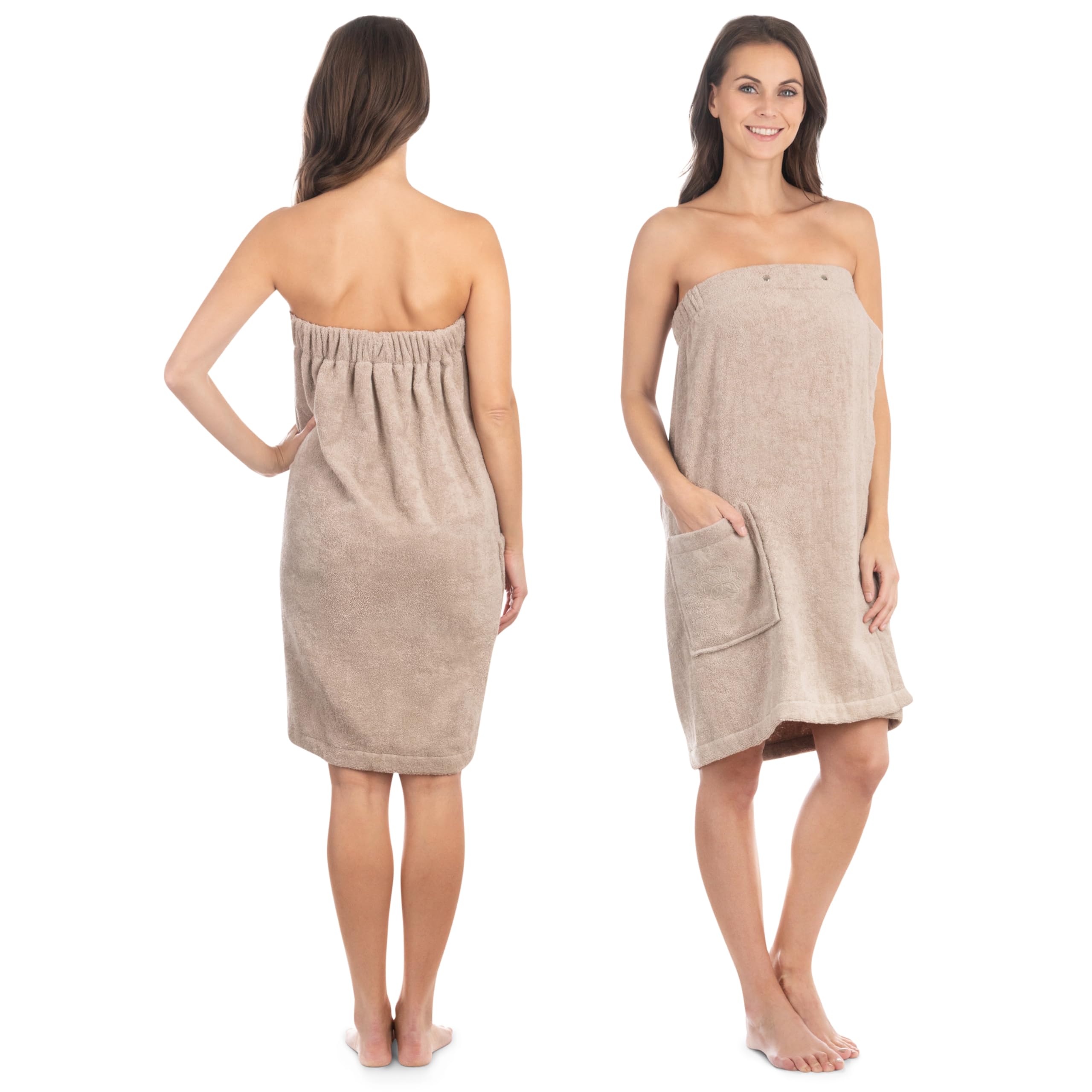 Liebenstein® Premium Saunakilt Damen mit Knöpfen - in 2 Größen - aus feinster Baumwolle - ideale Passform für ein rutschfestes Sauna Erlebnis – Saunatuch Damen flauschig & weich