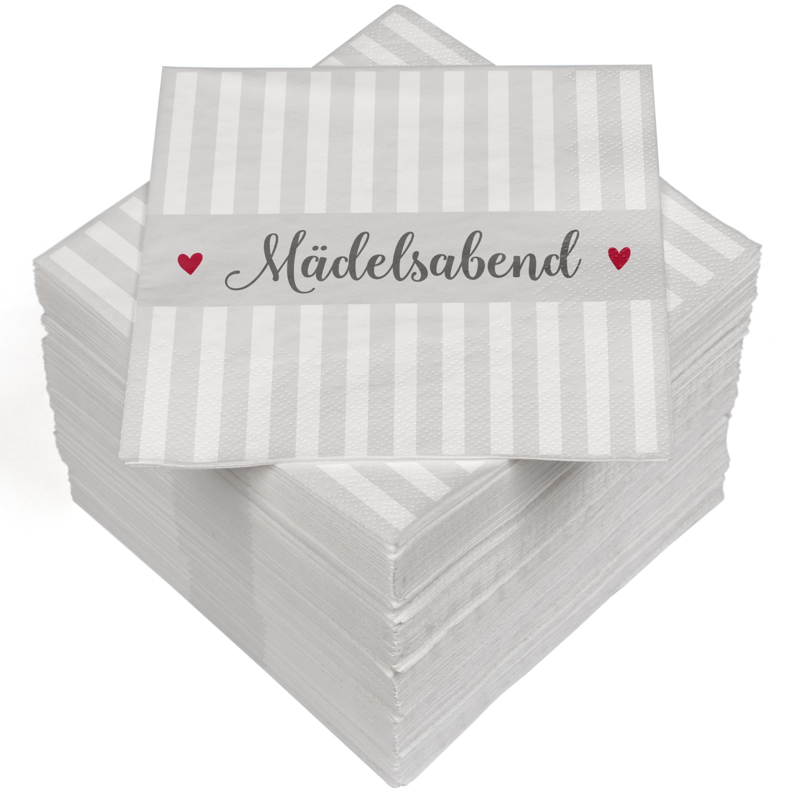 HEKU 100 Napkins, 3-ply, 33 x 33 cm, Girls' Evening, Absorbent and Practical Packaging, Wide Selection, Ideal for Special Occasions