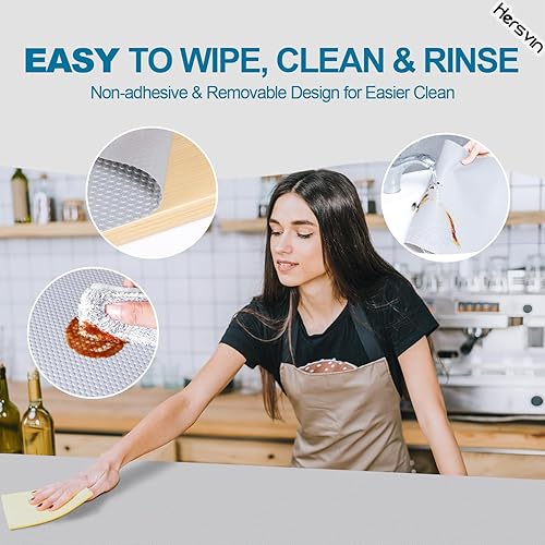 Miniatura 6 de Revestimientos para estantes, alfombrillas para cajones de cocina de 24 x 20 pies, protector de armario de EVA no adhesivo, forro de gabinete (gris