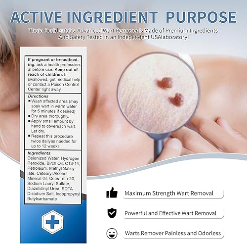 Miniatura 3 de KIbabyDI Gel de fórmula avanzada removedor de verrugas con ácido salicílico, tratamiento de acción rápida para verrugas genitales, plantares,