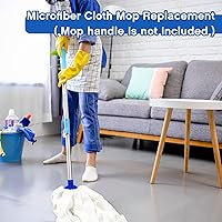 Vista 11 de Tanlade 6 Pcs Mop Head Replacement for 0.8 Inch Diameter Mop Handle Blue Microfiber Cloth Refill Washable Refill Reusable Floor Cleaning Compatible