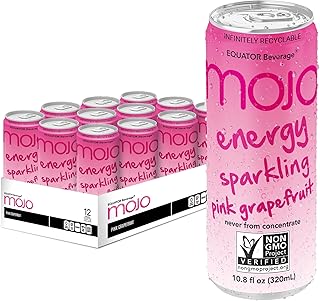 MOJO Energy Sparkling Pink Grapefruit | Hydration Drink & Sports Drink | Electrolytes Beverage 1043 mg | Vitamin B & C | Hydration Drink for Skin & Body | Pre Workout | Post Workout | 10.8 Oz (Pack Of 12)