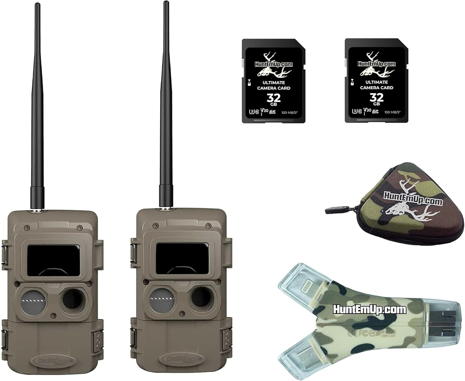 Cuddeback Cuddelink 2 Long Range IR L Series Cameras 2 16GB SD Cards and 1 Hat New