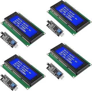 4Pcs Electronics LCD2004 Module Display Monitor LCD2004 2004 20X4 5V Character Blue Color LCD Screen LCD Display with IIC I2C Serial Interface Adapter Module