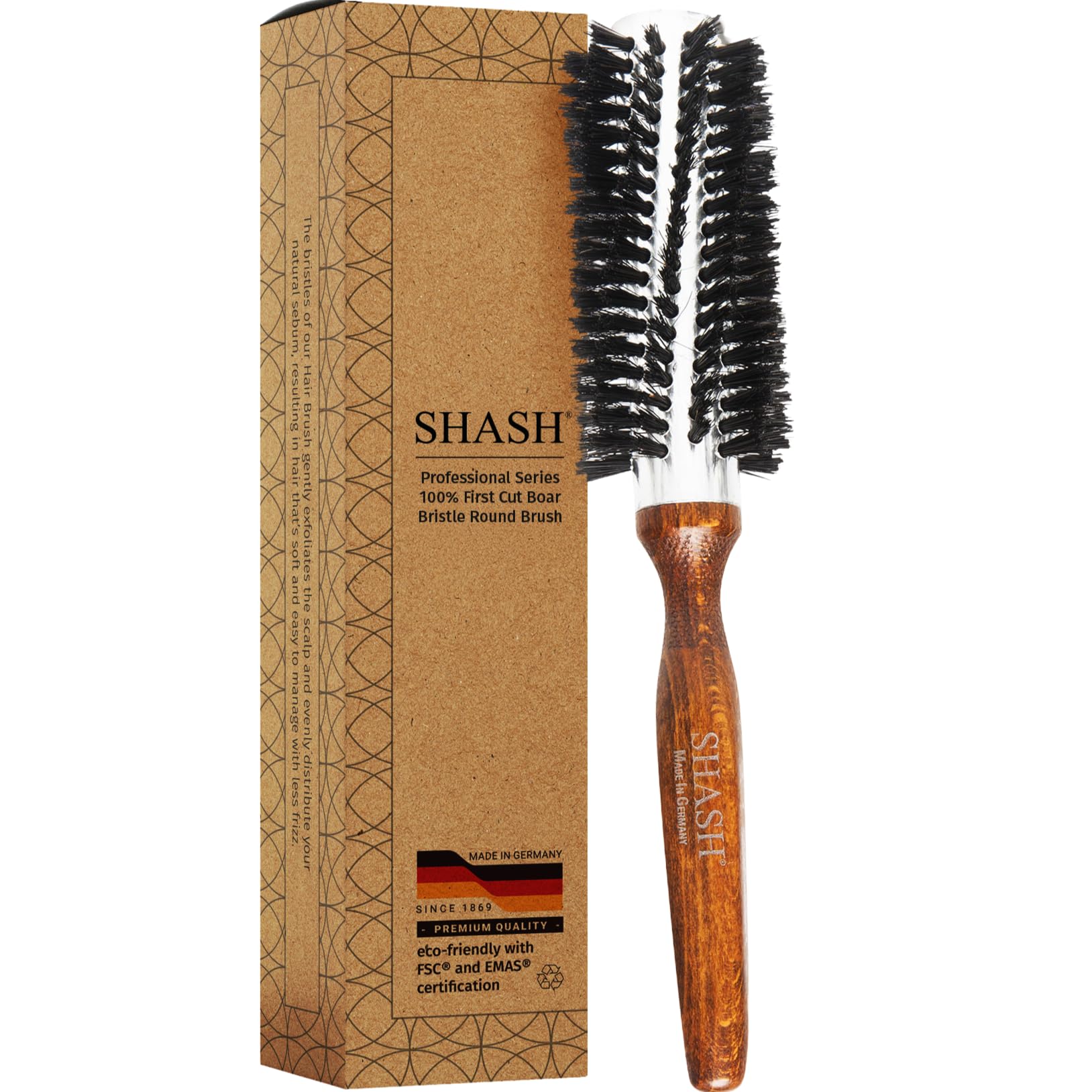 SHASH (シャッシュ) ロールブラシ - ブロー ドライとスタイリング用豚