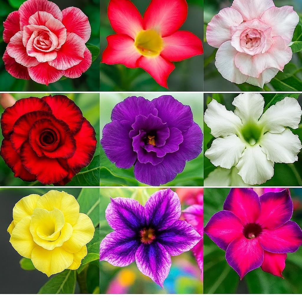 Desert Rose Seeds for Planting Adenium Obesum Plants- Grow Exotic Succulent Bonsai with Colorful Flowers - Non-GMO Heirloom Seeds (100 Seeds)