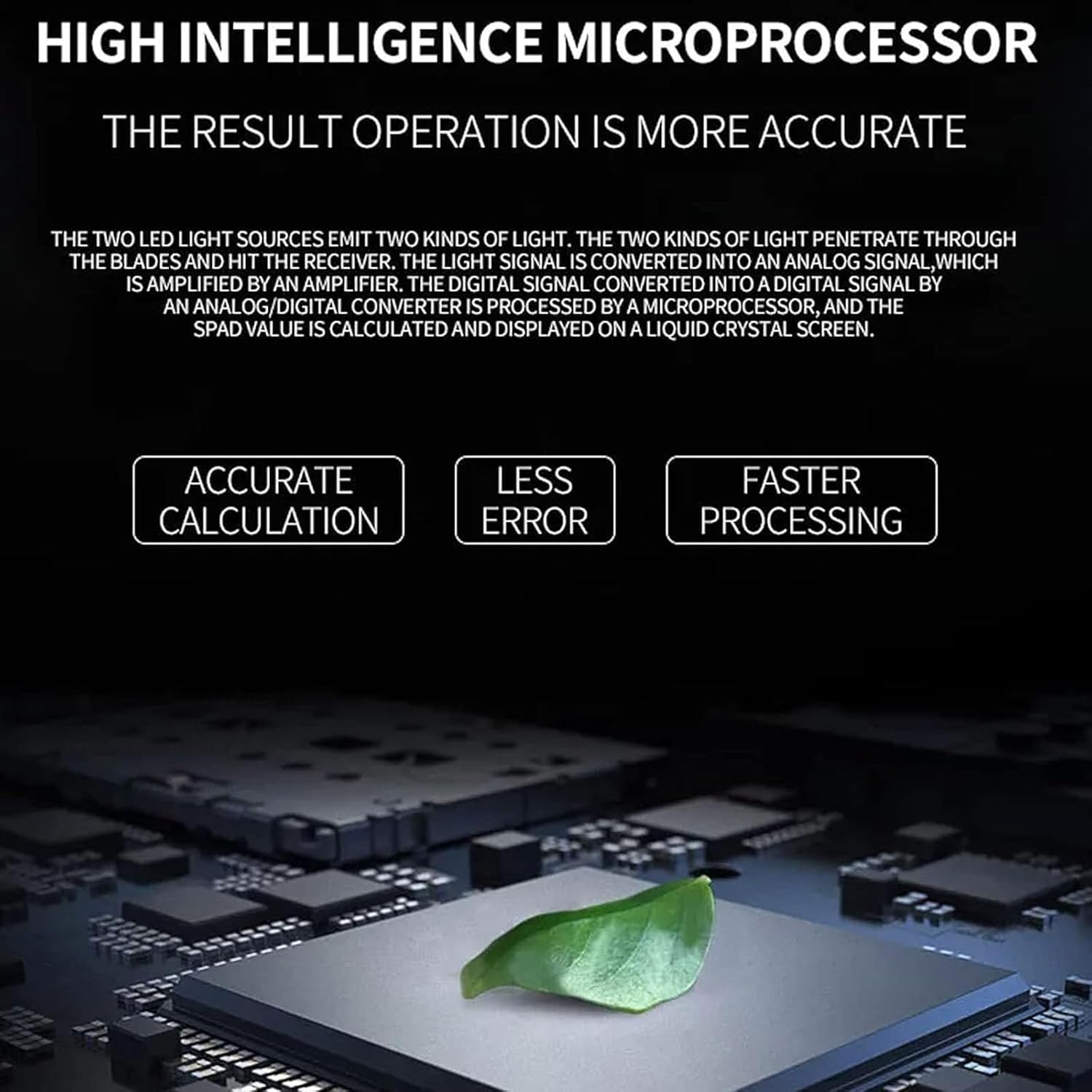 Smart Digital Plant Chlorophyll Analyzer,Portable Chlorophyll Meter for Testing,Handheld Chlorophyll Analyzer,Instrument Leaf Analyser,Multifunction Plant Test Meter