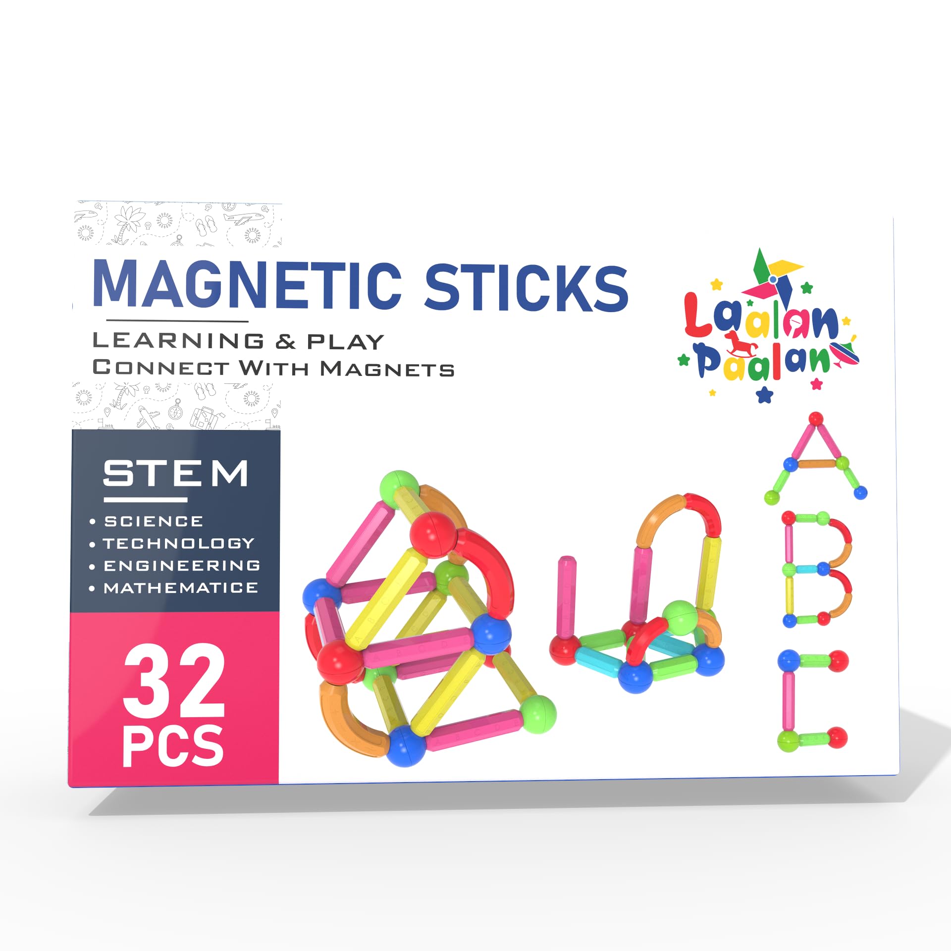 JUST GOODS Magnetic Roundels Building Sticks and Balls for Kids - Educational Learning Toy, STEM Activity Blocks Set for Toddlers 3+ Age - 32 Piece Gifts Set (B0D2RRZXD1) Amazon Price History, Amazon Price Tracker