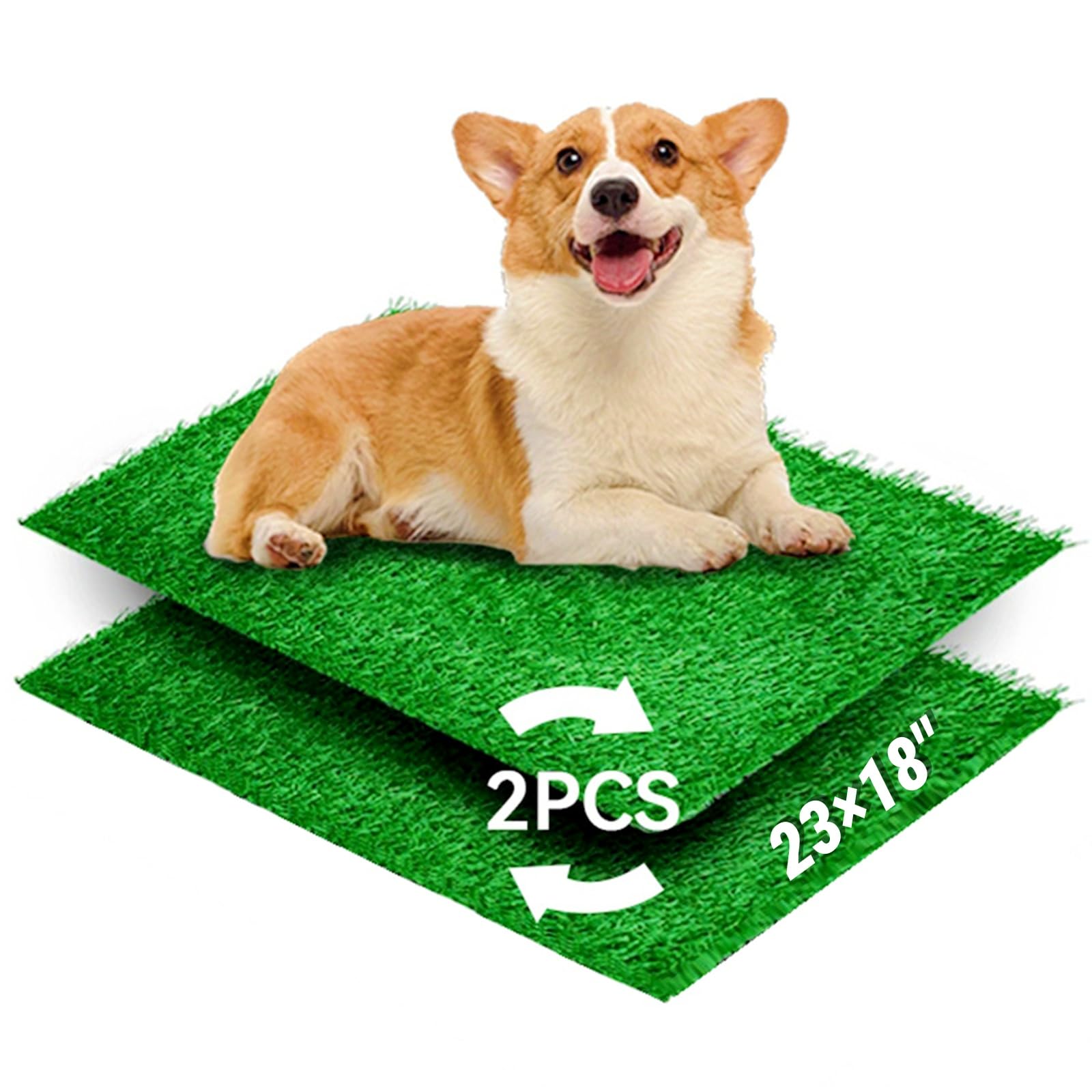 ELLOTY Artificial Dog Grass Pee Pads for Training, Reusable Washable Replacement Turf for Potty Tray, Indoor/Outdoor Turf Grass，Realistic Fake Grass