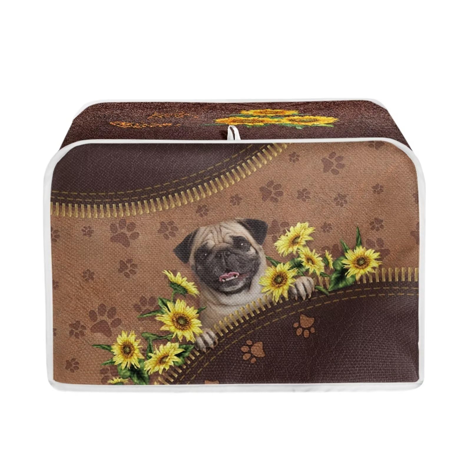JSLXYYBQ Kitchen Toaster Cover Appliance Bread Maker Cover Bulldog Sunflower Dog Paws Print Toaster Oven Dust Cover for Protect Bread Machine