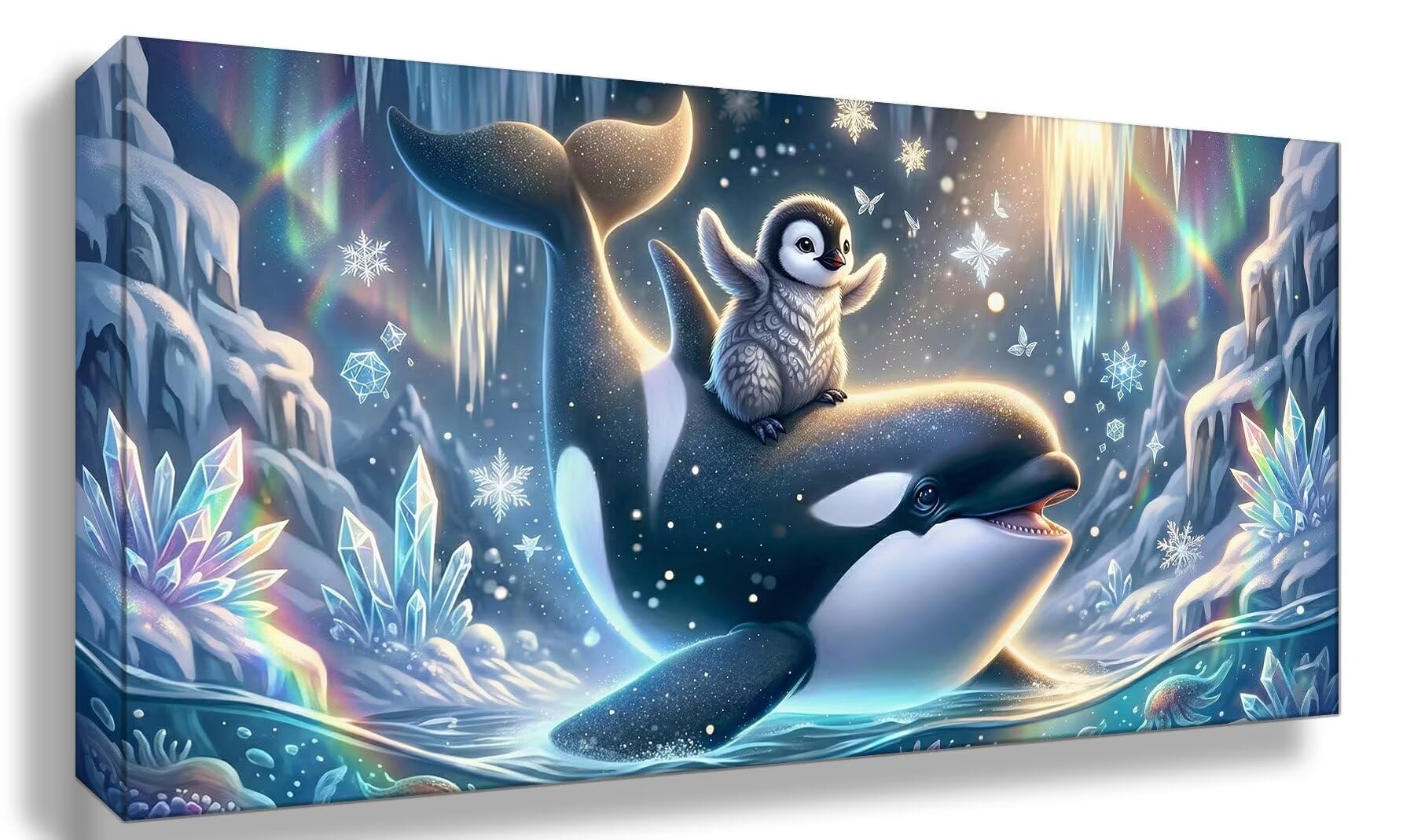 Diamond Painting Kit Completo Pinguino Diamond Painting Adulti Grande XXL Delfino 5D DIY Passatempo per Adulti Strass Embroidery Kit Punto Croce Diamantini per Home Wall Room Decor, 50x100cm, Cod-934