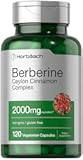 Horbäach Berberine with Ceylon Cinnamon | 2000mg | 120 Veggie Capsules | Vegetarian, Non-GMO & Gluten Free Supplement | Berberine Complex