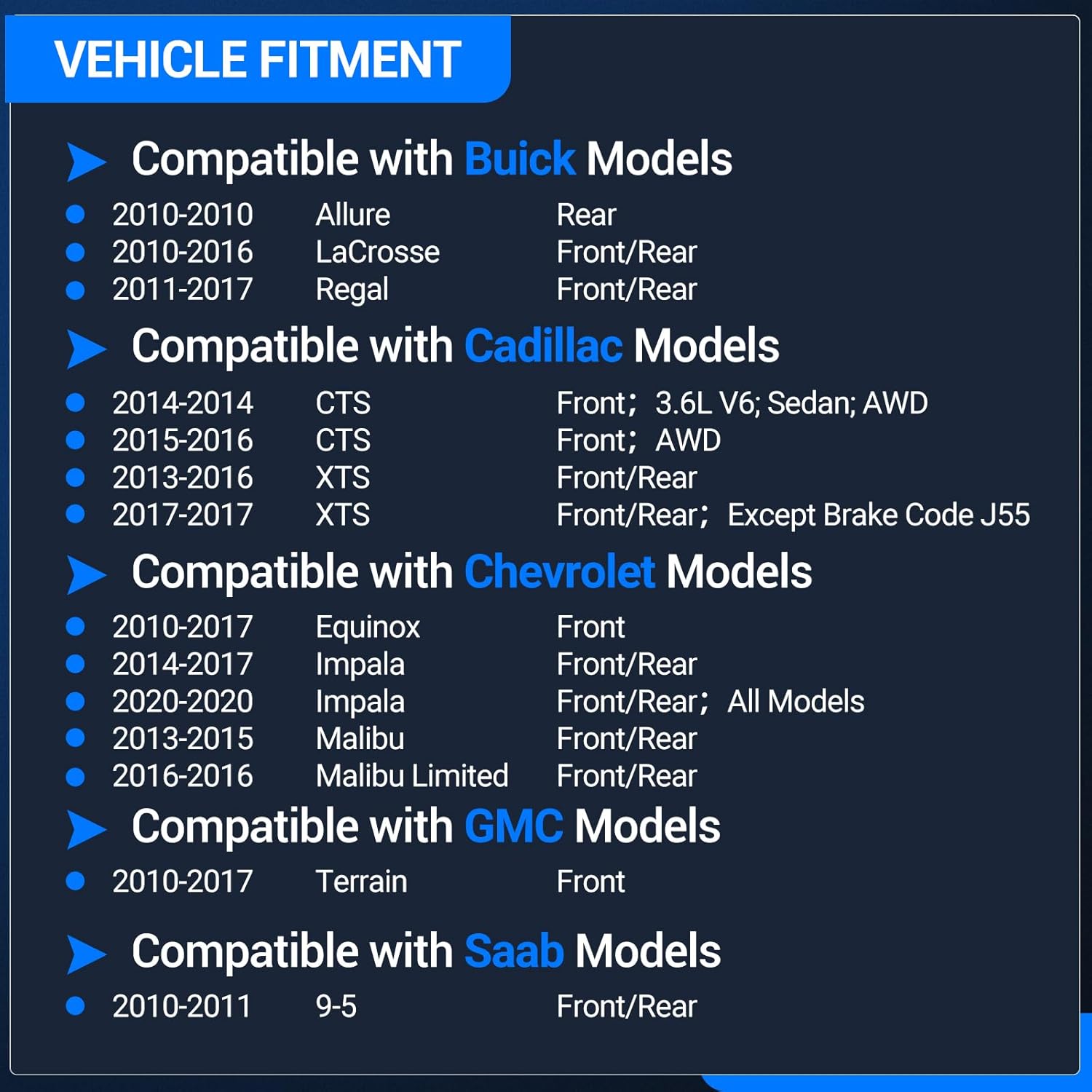 Autoround 513288 Pair Front/Rear Wheel Bearing Hub Assembly Fit for 2010-2020 Chevy Impala/Malibu/Equinox, GMC Terrain, Cadillac CTS/XTS, Buick Regal/Lacrosse, Saab 9-5, 5 Lugs w/ABS - Image 2