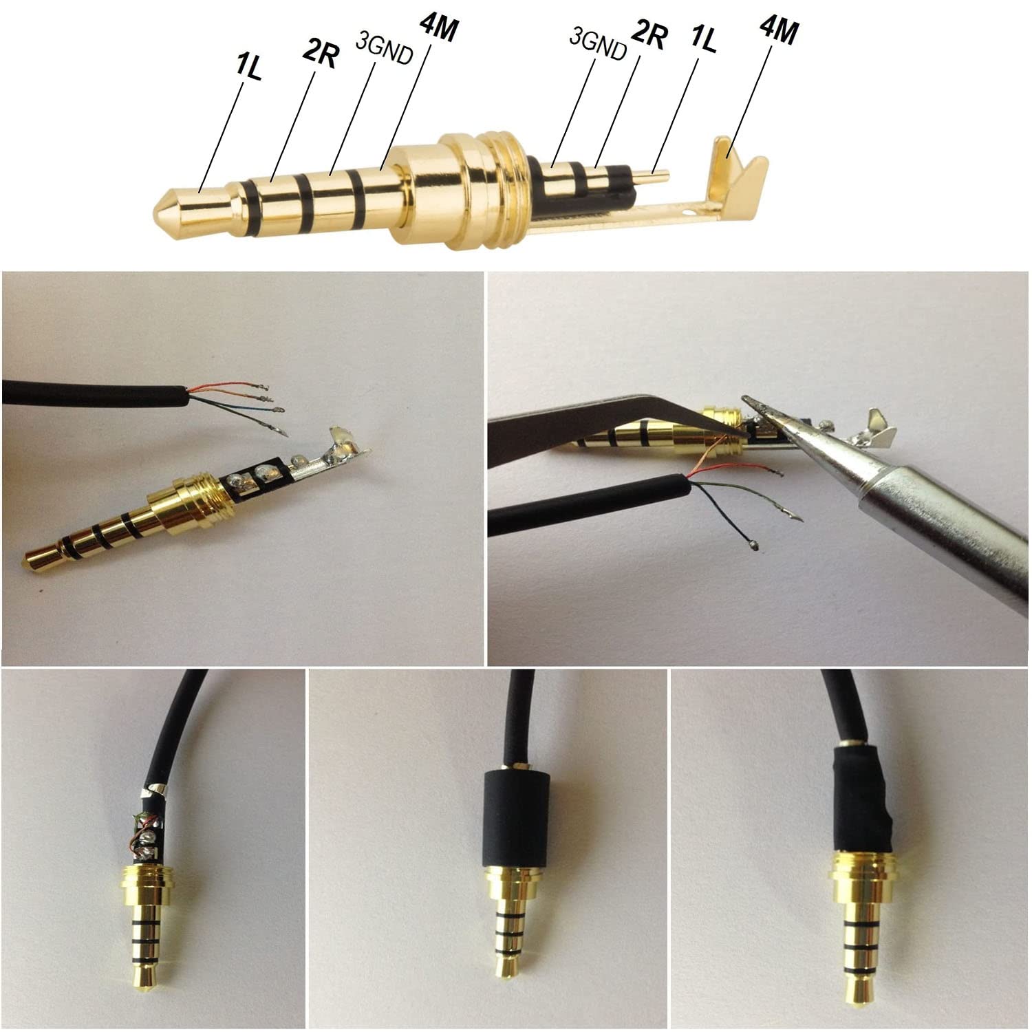 3,5mm Klinkenstecker Zum Selberlöten - 2er Pack Mit Hülsen Für Kopfhörer-Reparatur
