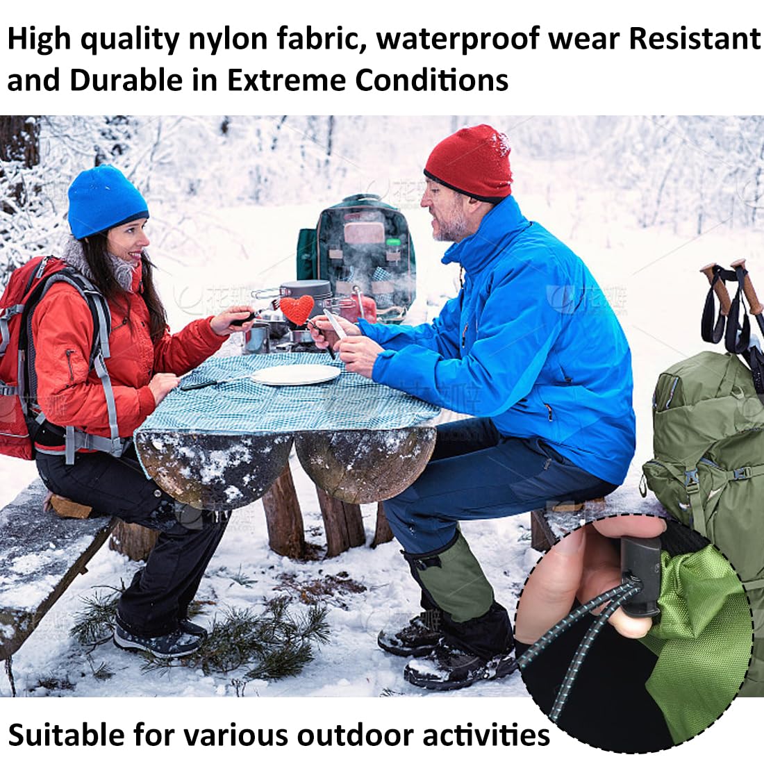 Ghette da Escursionismo, Ghette per Gambe Impermeabili Oxford 600D, Ghette Neve Escursionismo, Ghette per Stivali Resistenti per Arrampicata, per Escursioni all'aperto Sci Arrampicata (Verde)